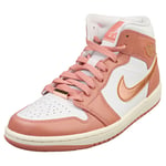 Nike Air Jordan 1 Mid Se Womens Red Stardust Copper Fashion Trainers - 9 UK