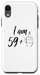 Coque pour iPhone XR I Am 59 Plus 1 Doigt d'honneur Femme 60e anniversaire