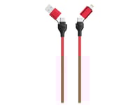 2Go 797370, 1,2 M, Usb A/Usb C, Usb C/Lightning, Svart, Röd