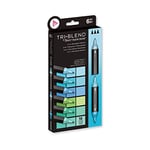 Crafter's Companion SN-TBLE-COBL6 Spectrum Noir TriBlend Alcohol 3 Marker Pens-Coastal Blends-Pack of 6, One Size