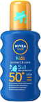 Nivea SUN Protect & Care Coloured Spray, SPF 50+, 200 ml, Kids Sunscreen, for S