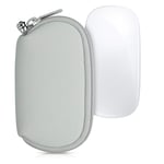 kwmobile Neoprene Pouch Compatible with Apple Magic Mouse 1/2 - Storage Carrying Case Dust Cover with Zipper - Light Grey
