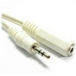 kenable WHITE 3.5mm Stereo Jack Socket to 3.5mm Plug Headphone Extension Cable 1m [1 metres]