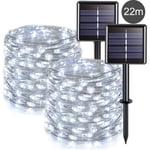 Fairy Outdoor LED-ljuskedja med SOLCELLER - 200 LED-lampor / 22m Vit