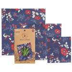 Bee's Wrap Bee’s Wrap – Naturligt och Ekovänligt Folie S/M/L – 3-pack, Botanical Blue
