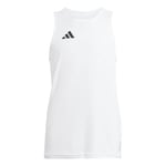 adidas Boys Junior Adizero Team Singlet T-Shirt, 11-12 Years White/Black