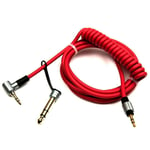 3.5 to 3.5 & 6.5 MM AUX Dr Dre Beats Replacement Cable Red Pro Detox Headphones