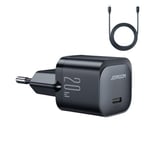 Mini USB C Laddare 20W PD med USB C-kabel - Lightning Joyroom JR-TCF02 - svart