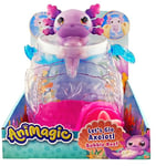 ANIMAGIC - Aquarium Axolotl- Transporte ton Axolotl Flexible & Lumineux - Pour Enfants dès 4 Ans - Jeu Sensoriel & Intéractif - Appuie sur l'Etoile pour Interargir avec ton animal Lumineux