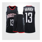 Harden#12 Rockets basketball jersey adult black, basketball gym T-shirt vest V-neck sleeveless sports top and shorts suit, fabric (S~4XL)-XXXL