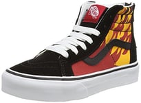 Vans Mixte Enfant Sk8-Hi Zip Sneakers Hautes, Multicolore (Flame/Black/Racing Red), 29