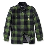 Carhartt flannel sherpa-lined shirt jacket (herre) - chive  - XL - Naturkompaniet