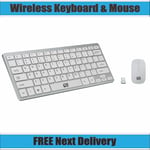 MINI WIRELESS 2.4GHZ WHITE KEYBOARD AND MOUSE COMBO FOR APPLE iMAC MACBOOK PRO