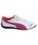Puma Childrens Unisex Drift Cat 6 Junior Kids Lace Up White Pink Trainers 305185 01 D94 - Size UK 2.5