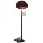 Höjdjusterbar Basketkorg för Barn 8-14 År, 195-250 cm, Mobil med Hjul