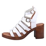 Hush Puppies Women's Gloria Gladiator Ladies Heeled Sandals, White, 8 UK