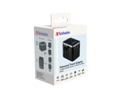 Verbatim Universal Travel Adapter Plug with USB-C PD & QC, USB-C & 3 USB-A ports