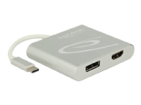 Delock - Extern videoadapter - USB-C - HDMI, DisplayPort - silver - detaljhandel