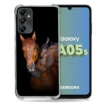 Cokitec Coque Renforcée pour Samsung Galaxy A05S Animal Cheval Marron