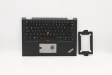 Lenovo Yoga X390 Keyboard Palmrest Top Cover Icelandic Black Backlit 02HL690
