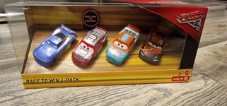 232. DISNEY CARS 3 RETIRED RACE TO WIN 4 PACK RARE IMPORT