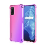 GOGME Case for Realme 7 5G(Not for Realme 7 4G) Case, Gradient Color Ultra-Slim Crystal Clear Anti Smudge Silicone Soft Shockproof TPU + Reinforced Corners Protection Phone Cover (Pink/Purple)