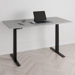 Höj och sänkbart skrivbord, 2 motorer, digital, svart stativ, grå bordsskiva 180x80 cm