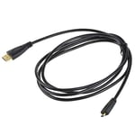 Kurphy 2m 1080P Micro HDMI to HDMI Adapter Cable Cord for Phone Tablet Camera TV