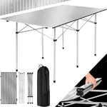 Aluminium sammenleggbart campingbord 140x70x70cm - grå