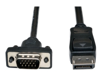 Eaton Tripp Lite Series DisplayPort 1.2 to VGA Active Adapter Cable (DP with Latches to HD15 M/M), 6 ft. (1.8 m) - Bildskärmskabel - DisplayPort (hane) till HD-15 (VGA) (hane) - 1.83 m - aktiv, sprintlåsning - svart