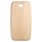 Colonial Home Rectangle Wooden Chopping Board with Heart Cut Out 19cm x 35cm Brown