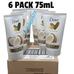 Dove Restoring Coconut Hand Cream with Almond Milk for Dry Skin  75mL , 6 pack 