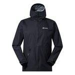 Berghaus Men's Deluge Pro 2.0 Waterproof Shell Jacket, Adjustable, Durable Coat, Rain Protection, Black, XXL