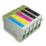 MoreInks - 5 Cartouches d'encre Compatibles cyan / jaune / magenta / noir pour imprimante Epson Stylus SX515W