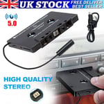 Car Audio Stereo Cassette Adapter CD Tape Converter for iphone Bluetooth 5.1 UK