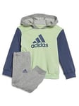 Boys, adidas Sportswear Infant Colorblock Youth/Baby Hoodie And Jogger Set - Green Multi, Green, Size 2-3 Years