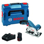 Bosch Professional 12V System Cordless Circular Saw GKS 12V-26 (incl. Hex Key, Parallel Guide/Guide Rail Adapter, 1x Circular Saw Blade, Charger GAL 12V-40, 2X Battery GBA 12V 2.0Ah, in L-BOXX 136)