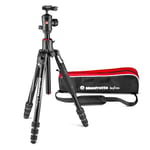 Manfrotto Befree GT XPRO Aluminium Camera Tripod, 496 Centre Ball Head, M-Lock System, 90 Degree Column, 200PL-PRO Plate, for DSLRs and CSC with Long Lenses, Macro photography, MKBFRA4GTXP-BH