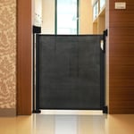 Safetots Advanced Retractable Stair Gate Premium Folding Baby Safety Guard Black