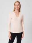 Hobbs Polly Knitted Top, Pale Pink