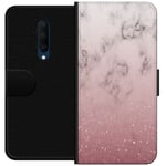OnePlus 7T Pro Sort Lommebokdeksel Glitter och marmor