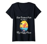 Womens Lake Carlsbad Park New Mexico My Happy Place V-Neck T-Shirt
