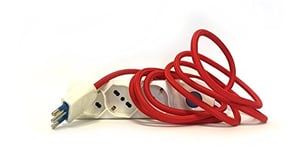 Merlotti 35950 Multiprise électrique H05VV-F 3X1.00, câble : rouge, 2.50 m