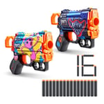 XSHOT- X-Shot Skins Menace Blaster – Poppy Playtime Lot de 2 par ZURU avec 16 fléchettes Technologie de Poche d'air Mousse, 36705, Multicolore