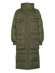 W. Balloon Sleeve Puffer Coat Fodrad Rock Khaki Green Svea