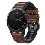 Garmin Fenix ​​​​​​7X Silicone, nahkainen kellon ranneke - ruskea