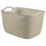 Curver Basket Knit Rectangular 19L in White, 39.5 x 29.5 x 23.6 cm