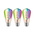 Paulmann 29164 Filament 230 V Smart Home Zigbee Ampoule LED ST64 E27 3 x 470 lm 3 x 6,3 W RGBW+ à intensité variable Or Ampoule dorée