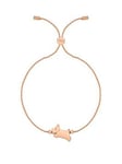 Radley Dukes Place Ladies 18ct Rose Gold Plated Twist Chain Jumping Dog Friendship Bracelet, Rose Gold, Women