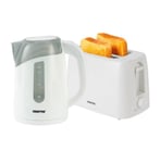 Geepas 2 Slice Toaster & Illuminating  Kettle Combo Set 1.7L Cordless Jug White